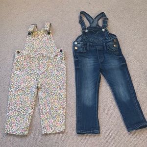 24M girls overalls, H&M and Carters